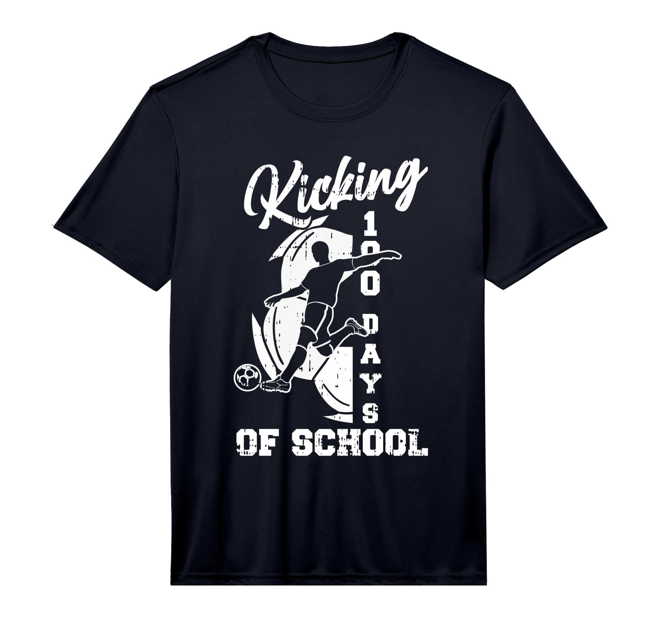 Mens 100 Days School Soccer Player T-Shirt - Fun Novelty Design for Adults