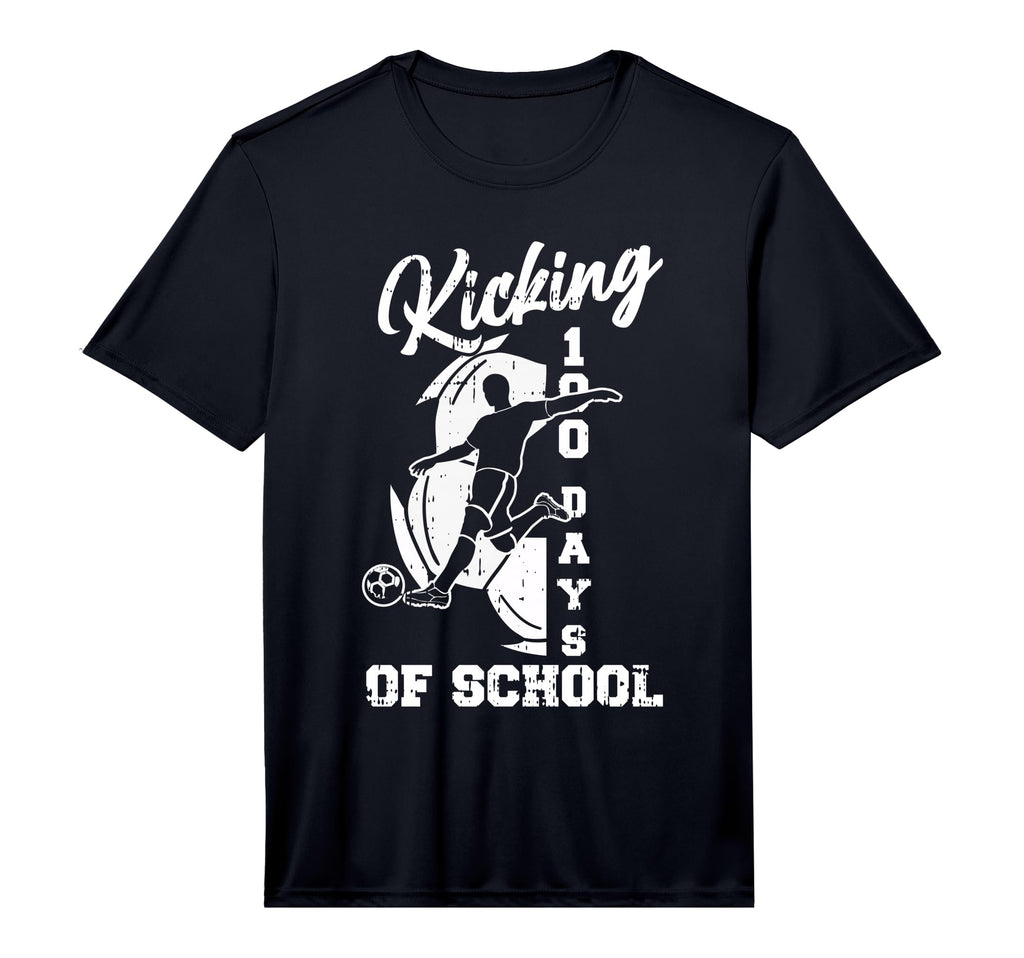 Mens 100 Days School Soccer Player Kick T-Shirt - Graphic Print Men Women