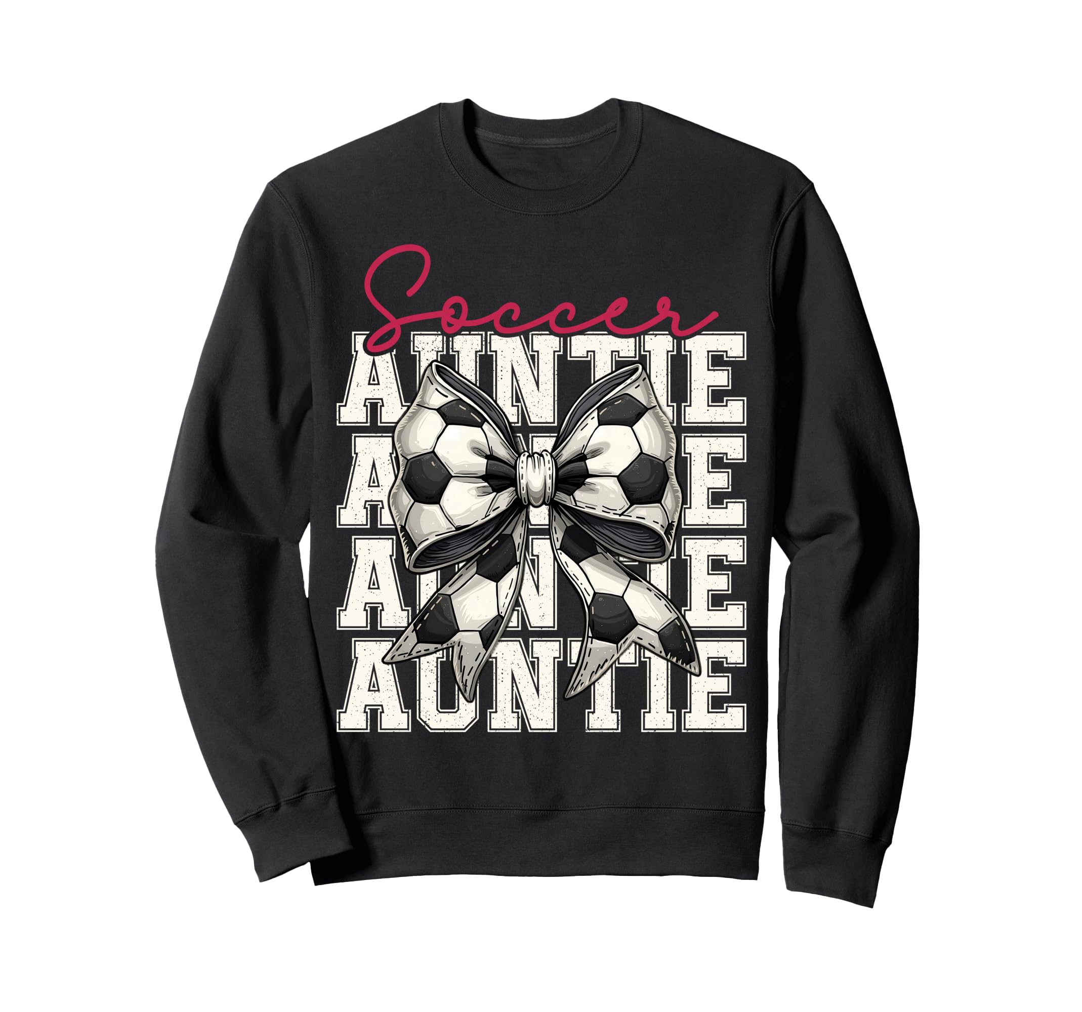 Soccer Auntie Funny Coquette Bow Sweatshirt - Trendy Graphic Men Women