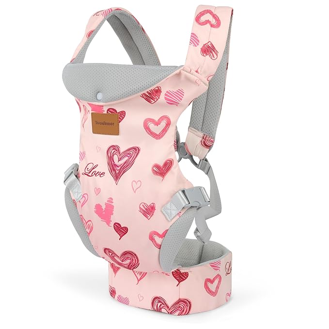 Baby Carrier Newborn to Toddler, Ergonomic Adjustable Toddler Carriers for 7-66 Lbs, Cozy Lightweight Infant Carrier with Neck Support, Baby Holder Carrier with Lumbar Support for Mom Dad