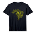 Mens Brazil Map Brazilian Soccer T-Shirt - Trendy Graphic for Adults