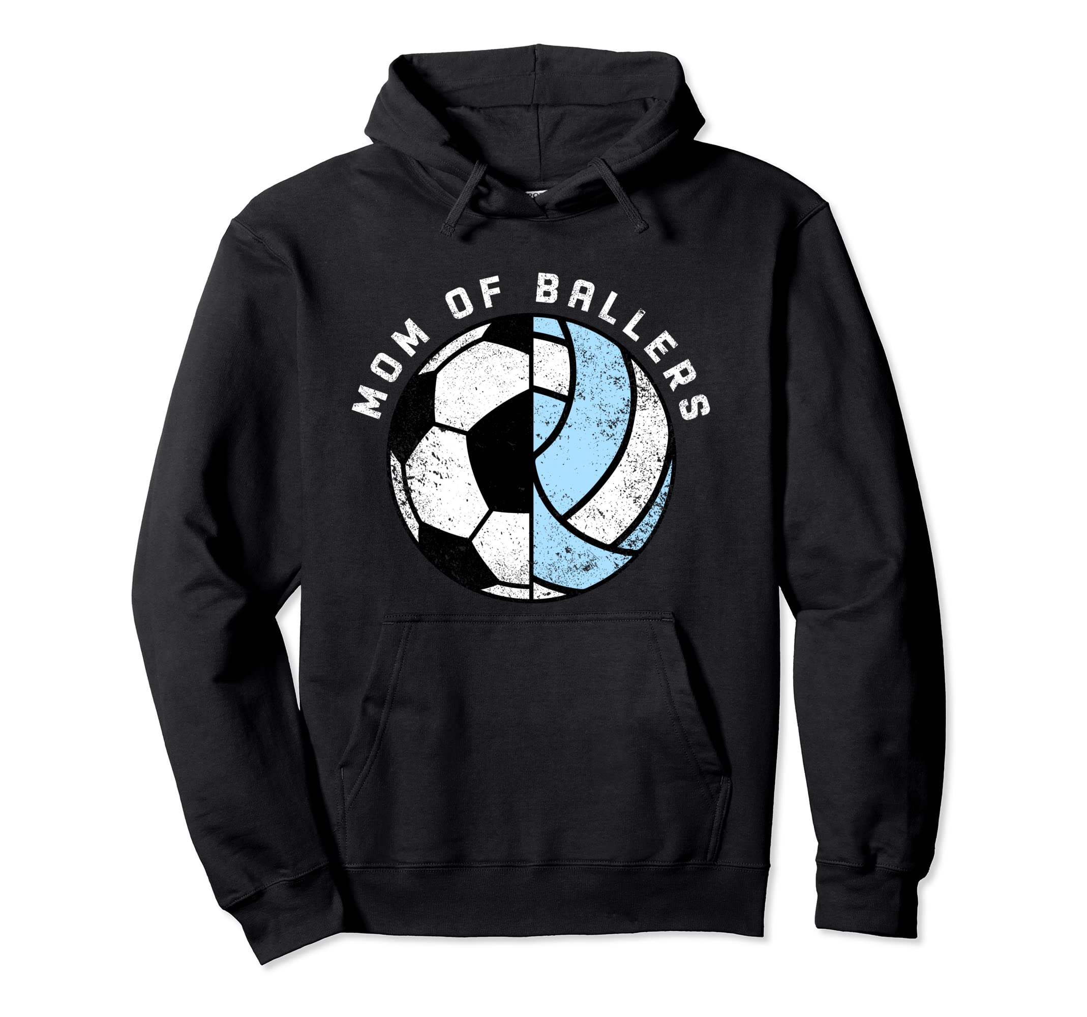 Mom Ballers Funny Soccer Volleyball Mom Hoodie - Novelty Apparel for Adults
