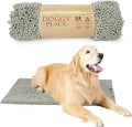 My Doggy Place Microfiber Dog Mat for Muddy Paws, 36" x 26" Light Gray - Absorbent and Quick-Drying Dog Paw Cleaning Mat, Washer and Dryer Safe - Non-Slip Rubber Backed Dog Floor Mat, Large