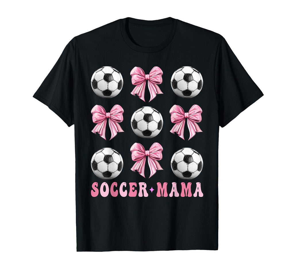 Soccer Mama Coquette Bow Soccer T-Shirt - Casual Everyday Wear for Adults