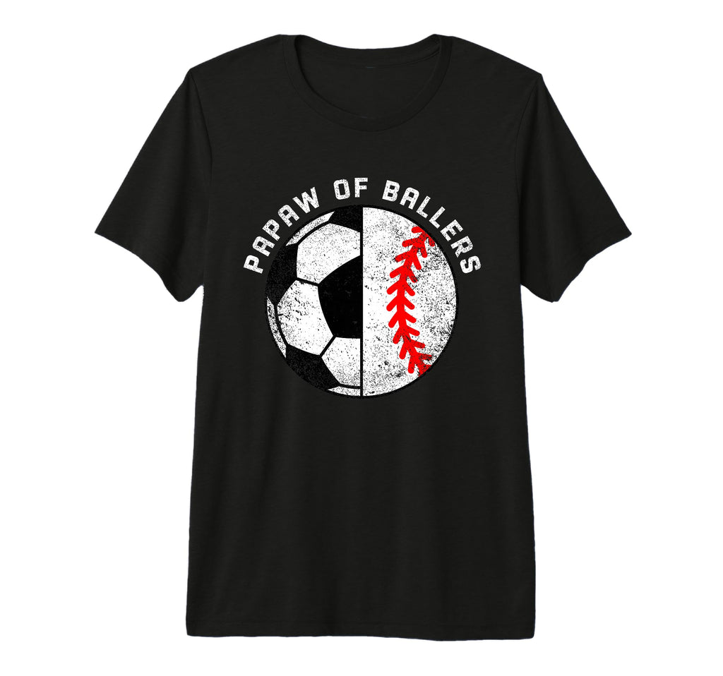 Mens Papaw Ballers Funny Soccer T-Shirt - Graphic Print for Adults