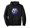 Grunge Soccer Ball Distressed Blue Effect Hoodie - Minimalist Print Unisex