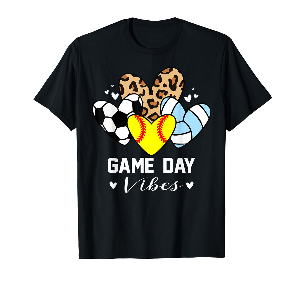 Game Day Vibes Funny Softball Volleyball T-Shirt - Unique Graphic Unisex