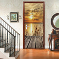 3D Door Stickers Murals Peel and Stick - PIER - Door Wallpaper Self-Adhesive Door Decals Removable PVC Waterproof Door Poster for Bedroom Living Room Door 35.4" x 78.7"