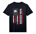 Mens Soccer Papa American Flag T-Shirt - Fun Novelty Design for Adults