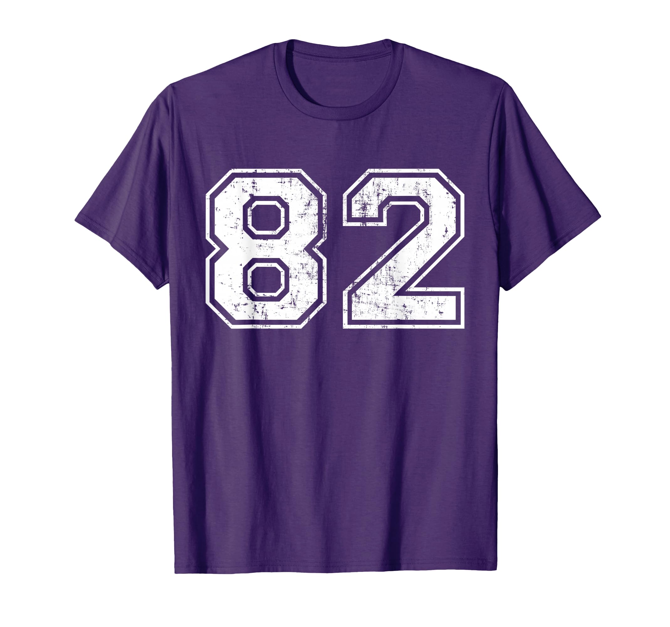 Number 82 Distressed Eighty Two T-Shirt - Streetwear Style Men Women