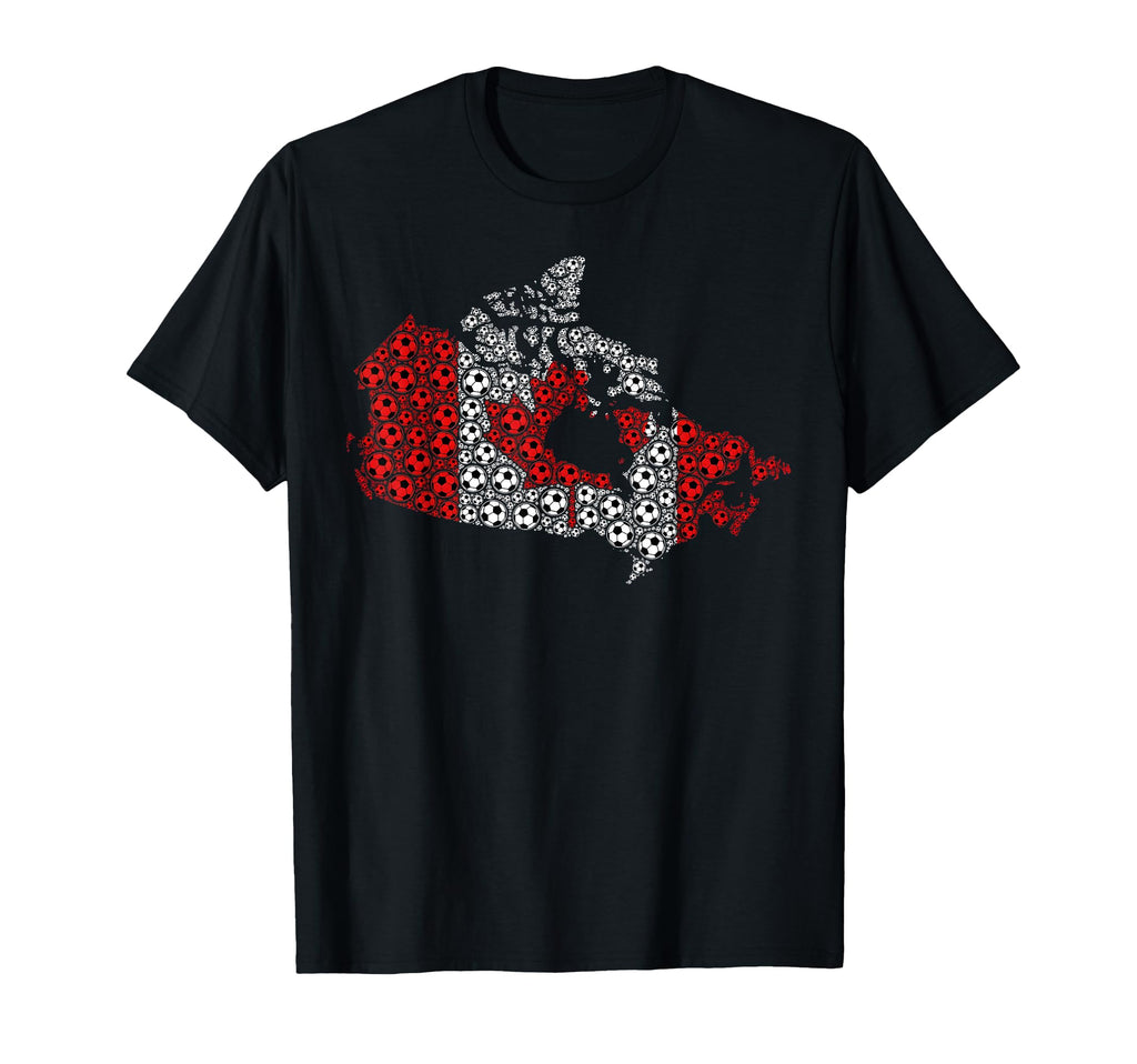 Canada Soccer Map Canadian Football T-Shirt - Graphic Print for Adults