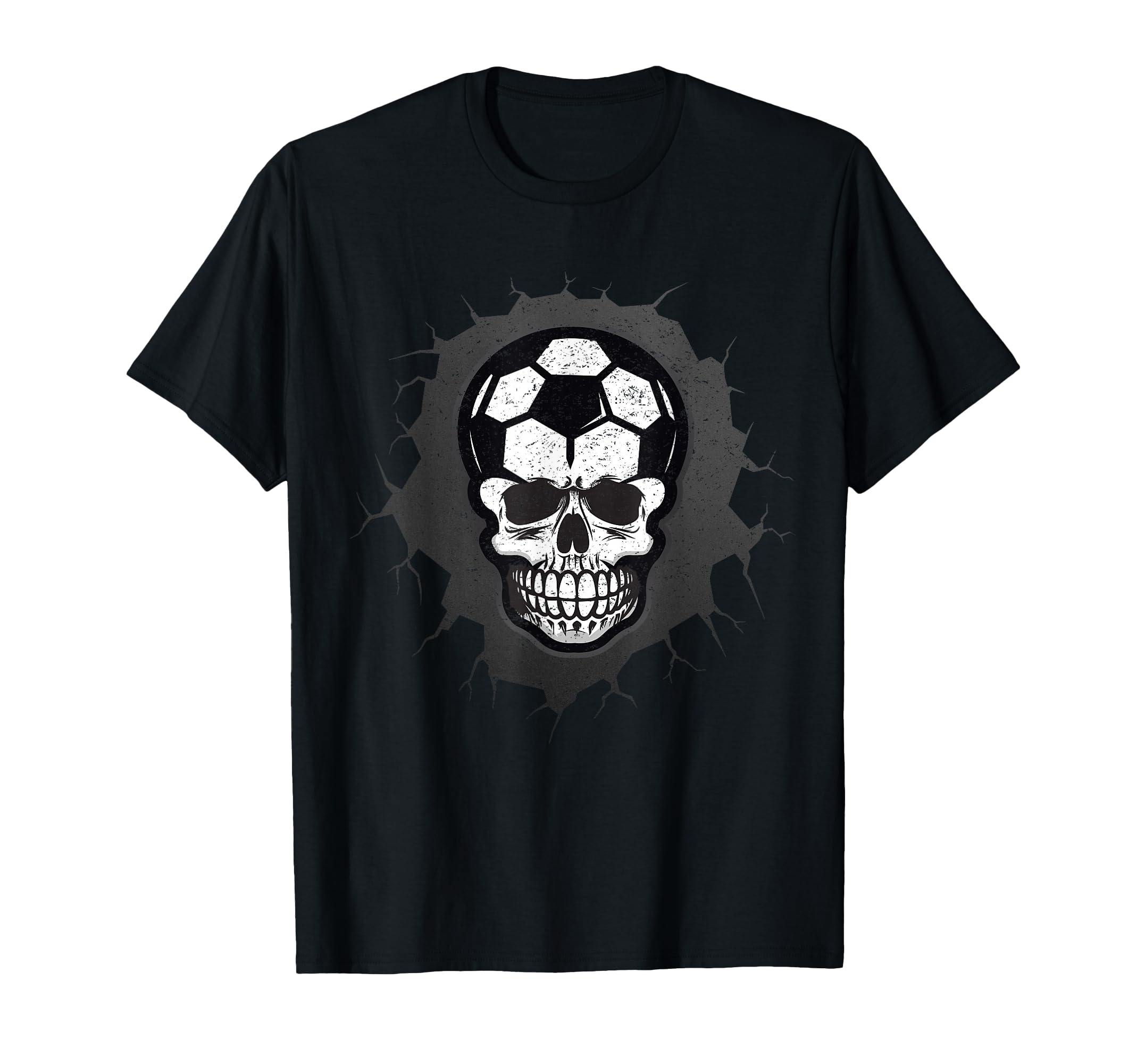 Soccer Skull Halloween Skeleton Sporty T-Shirt - Aesthetic Graphic Unisex
