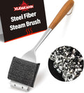 18” Steam Grill Brush Bristle Free,with Extended Luxurious Acacia Wood Handle,Safe Grill Cleaner for Outdoor Grill,Replaceable Head Grill Scraper Tool,BBQ Accessories,Gifts for Men/Dad ﻿