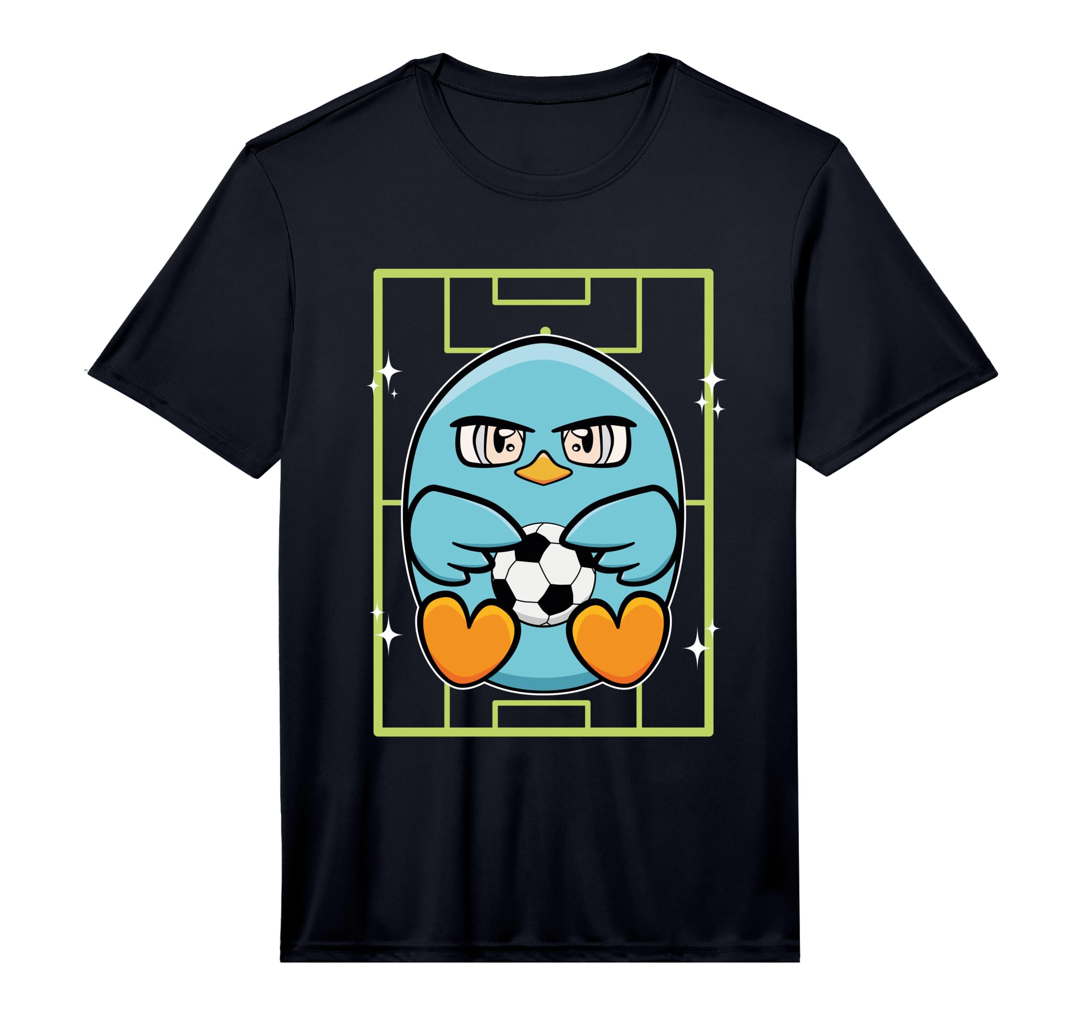 Blue Parakeet Soccer Ball Performance T-Shirt - Graphic Print Unisex