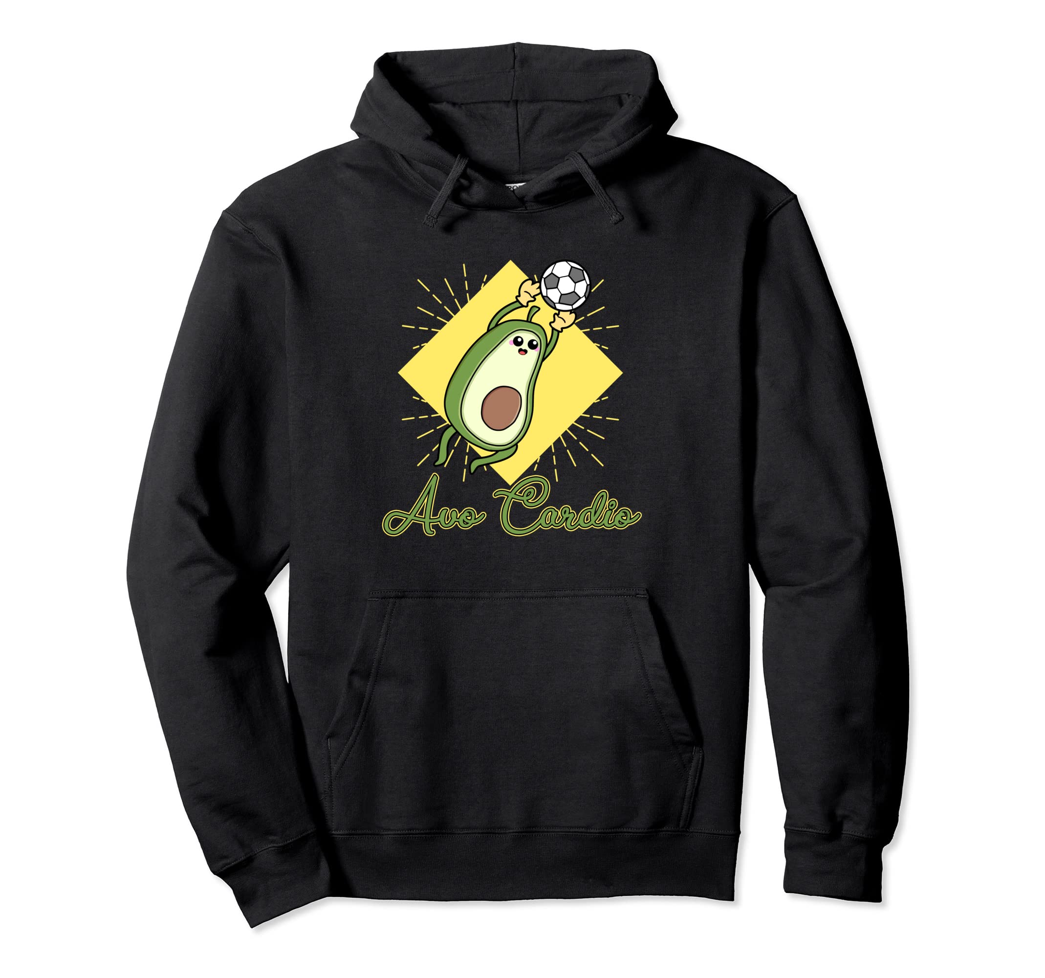 Avocardio Soccer Heart Fitness Cardio Sport Hoodie - Unique Graphic Unisex