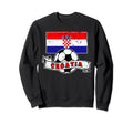 Croatia Soccer Ball And Flag Sweatshirt - Aesthetic Graphic Men Women