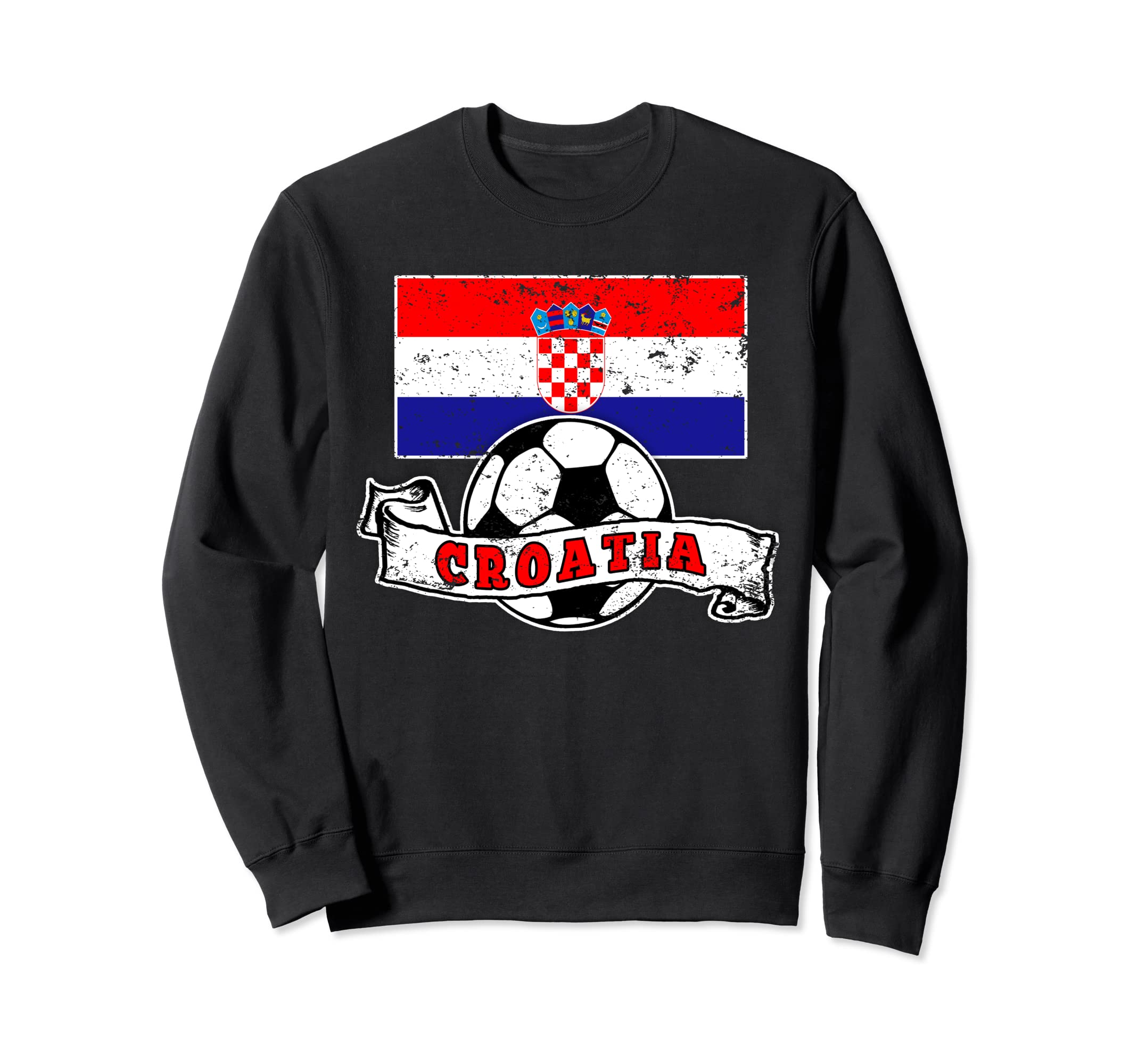 Croatia Soccer Ball And Flag Sweatshirt - Aesthetic Graphic Men Women
