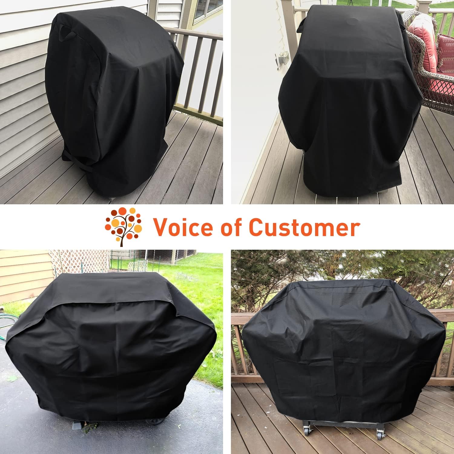 60 Inch Heavy Duty Waterproof BBQ Cover, Fade Resistant Gas Grill Cover, Durable Outdoor Barbecue Protector Compatible for Weber, Char Broil, Nexgrill, Napoleon and More Grills