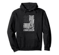 American Flag Soccer Rustic Distressed Hoodie - Minimalist Print Unisex