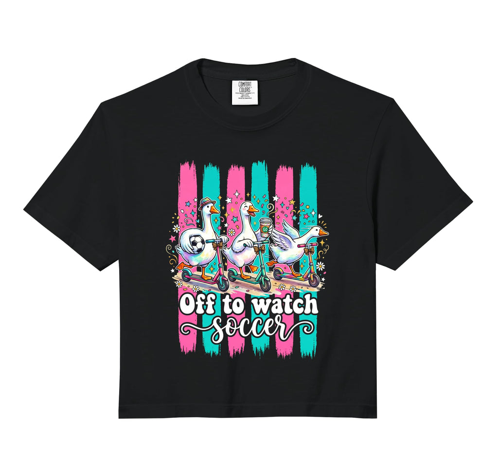 Off To Watch Soccer Silly Goose Funny T-Shirt - Custom Art Print Unisex