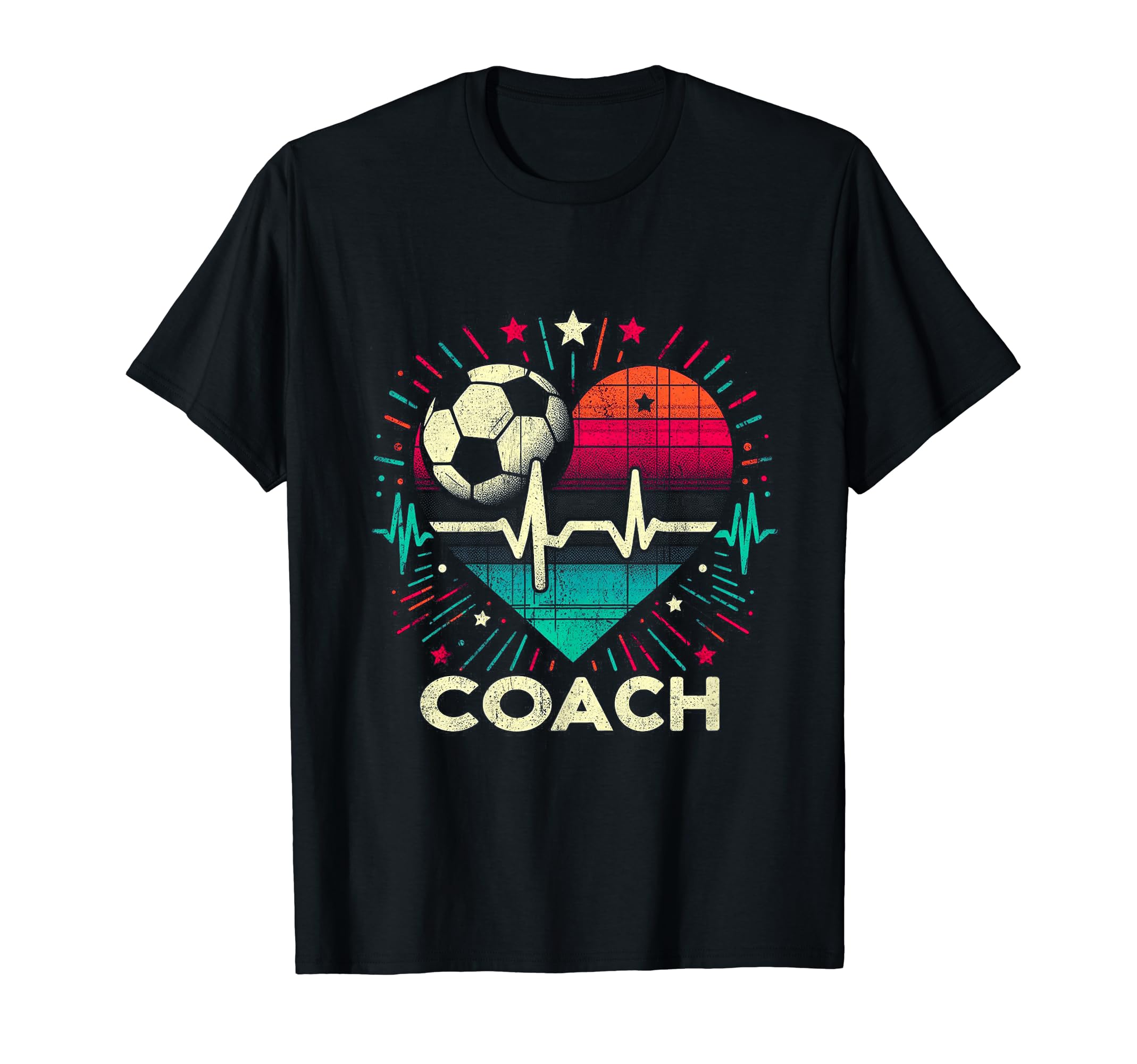 Soccer Coach Training Heart Beat T-Shirt - Aesthetic Graphic Unisex