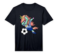 Dabbing Unicorn Uruguay Soccer Fan T-Shirt - Custom Art Print for Adults