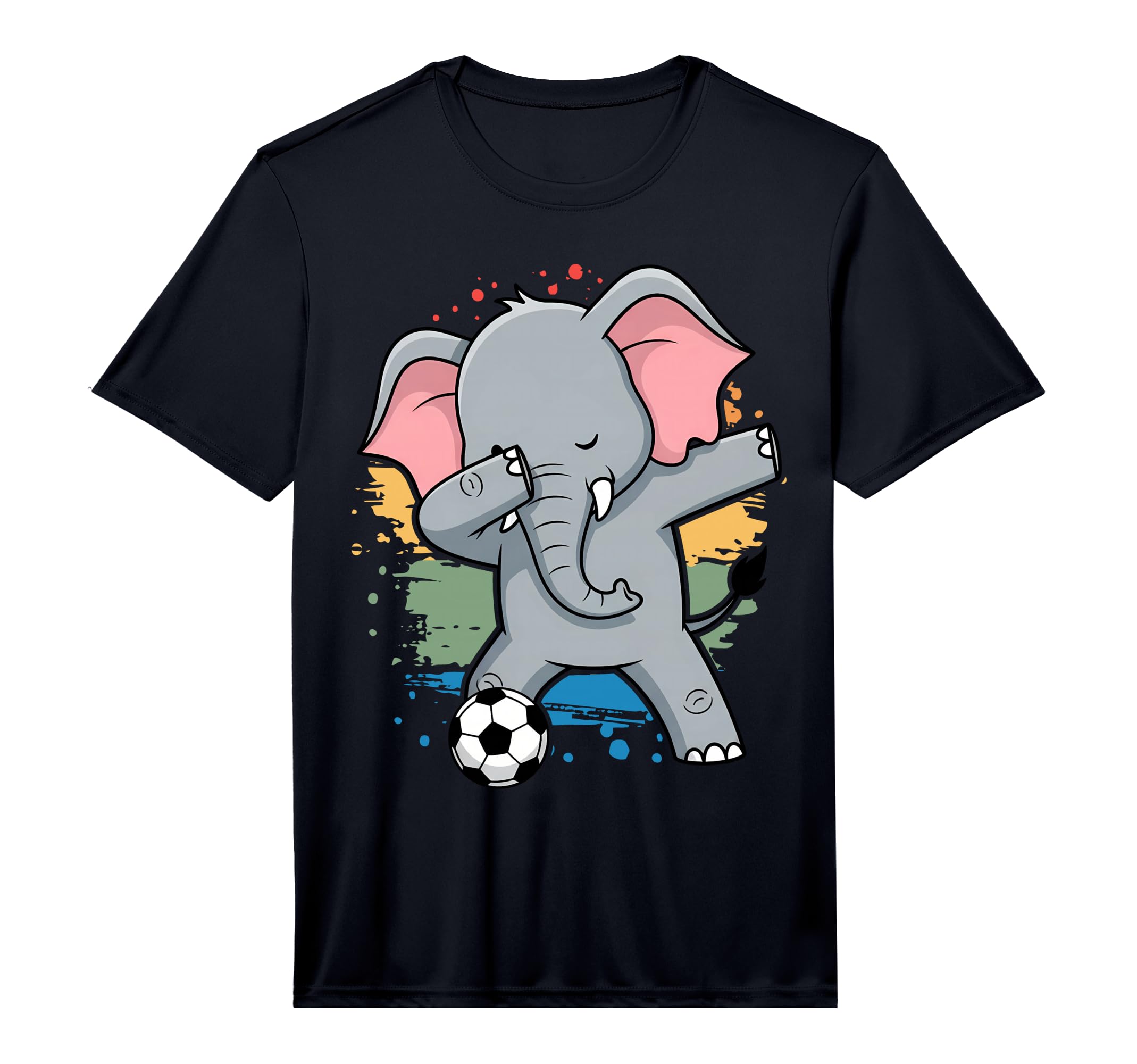 Dabbing Elephant Soccer Lovers Jersey T-Shirt - Graphic Print Unisex