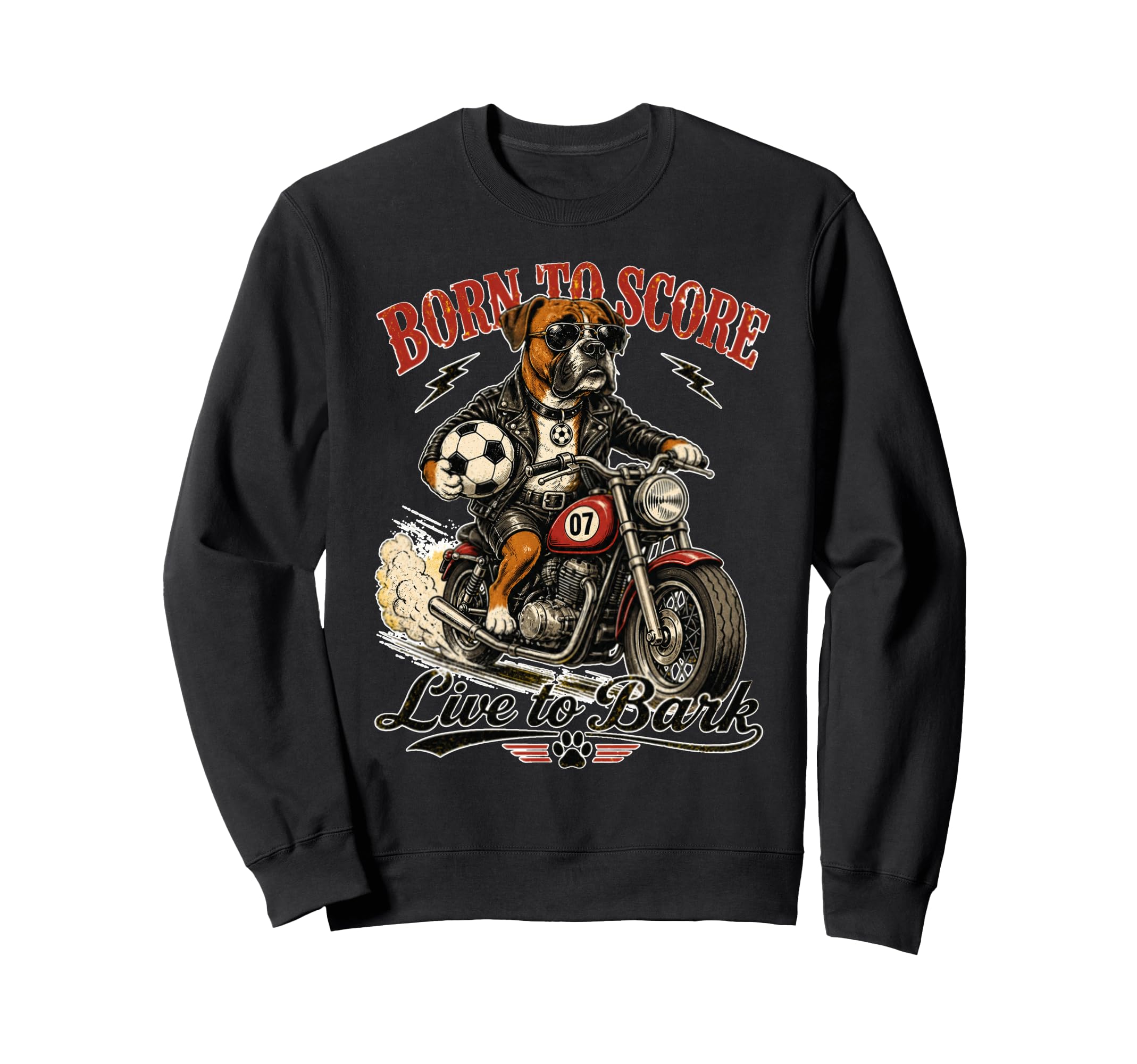 Boxer Motorbike Love Footbal Sweatshirt - Aesthetic Graphic for Adults