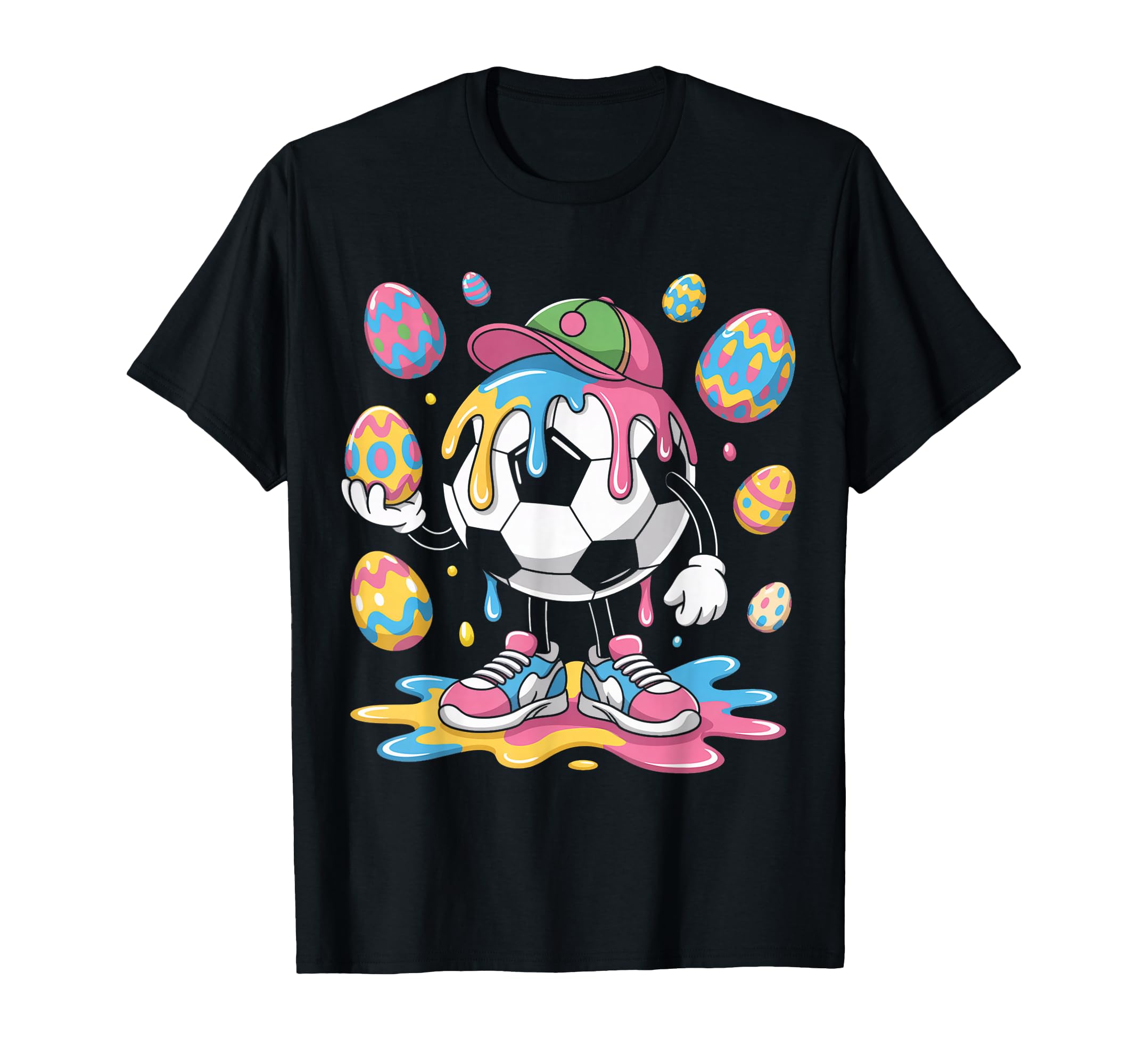 Easter Soccer Ice Cream Drip Funny T-Shirt - Custom Art Print for Adults