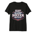 Eat Sleep Soccer Repeat Funny Football T-Shirt - Graphic Print Unisex