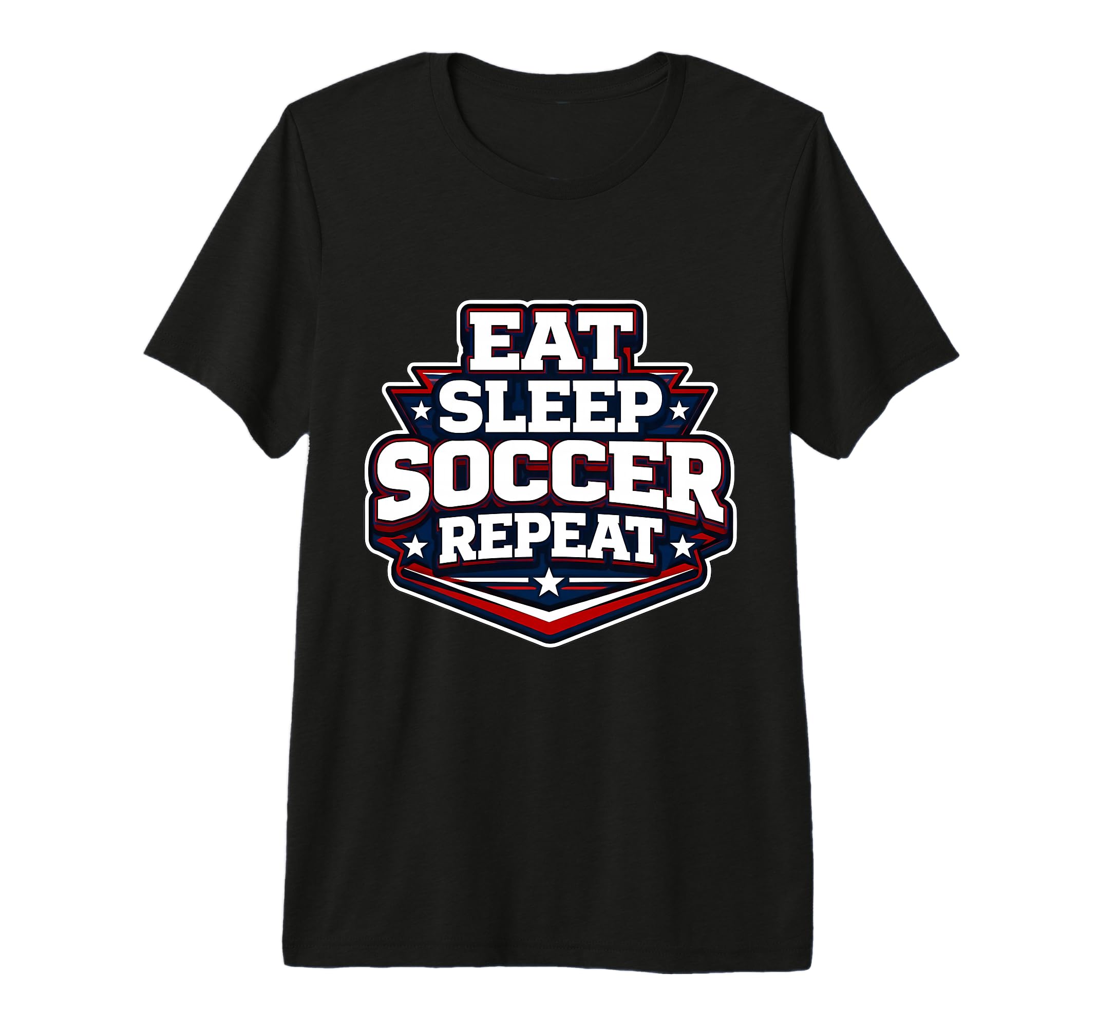Eat Sleep Soccer Repeat Funny Football T-Shirt - Graphic Print Unisex