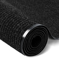 Rubber Door Mat About W3' ×L16' Heavy Duty Large Outdoor Indoor Mat Durable Entrance Doormat Waterproof Rubber Back Rugs for Home Entryway Patio Porch Office Business Areas (Black)