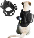 Tactical Dog Harness with Reflective Material, Adjustable Heavy-Duty No Pull Harness, Tear-Resistant Dog Tactical Vest with Handle, Breathable Outdoor Gear for Training, Hiking, Walking, Black M
