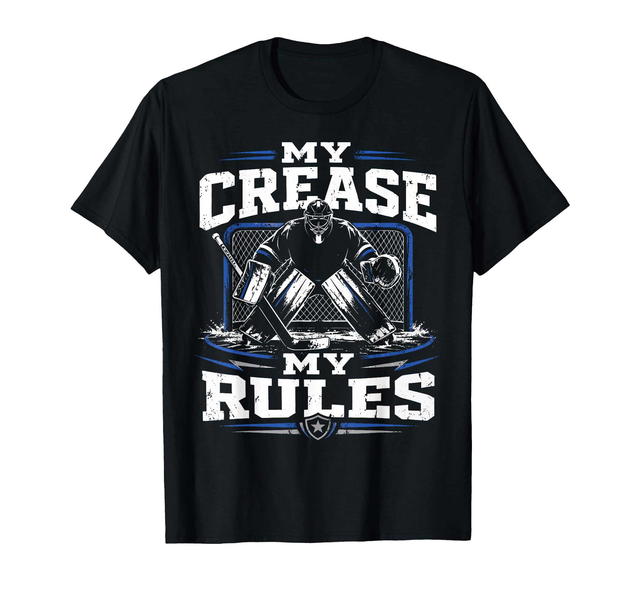 Ice Hockey Goalie Crease Hockey T-Shirt - Minimalist Print for Adults
