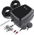 AquaMiracle All-in-One Koi Pond Aerator for Outdoor Ponds up to 1500 Gallons, Pond Air Pump Pond Aeration System with 2-Outlet Manifold Airline Tubing Air Stones Check Valves