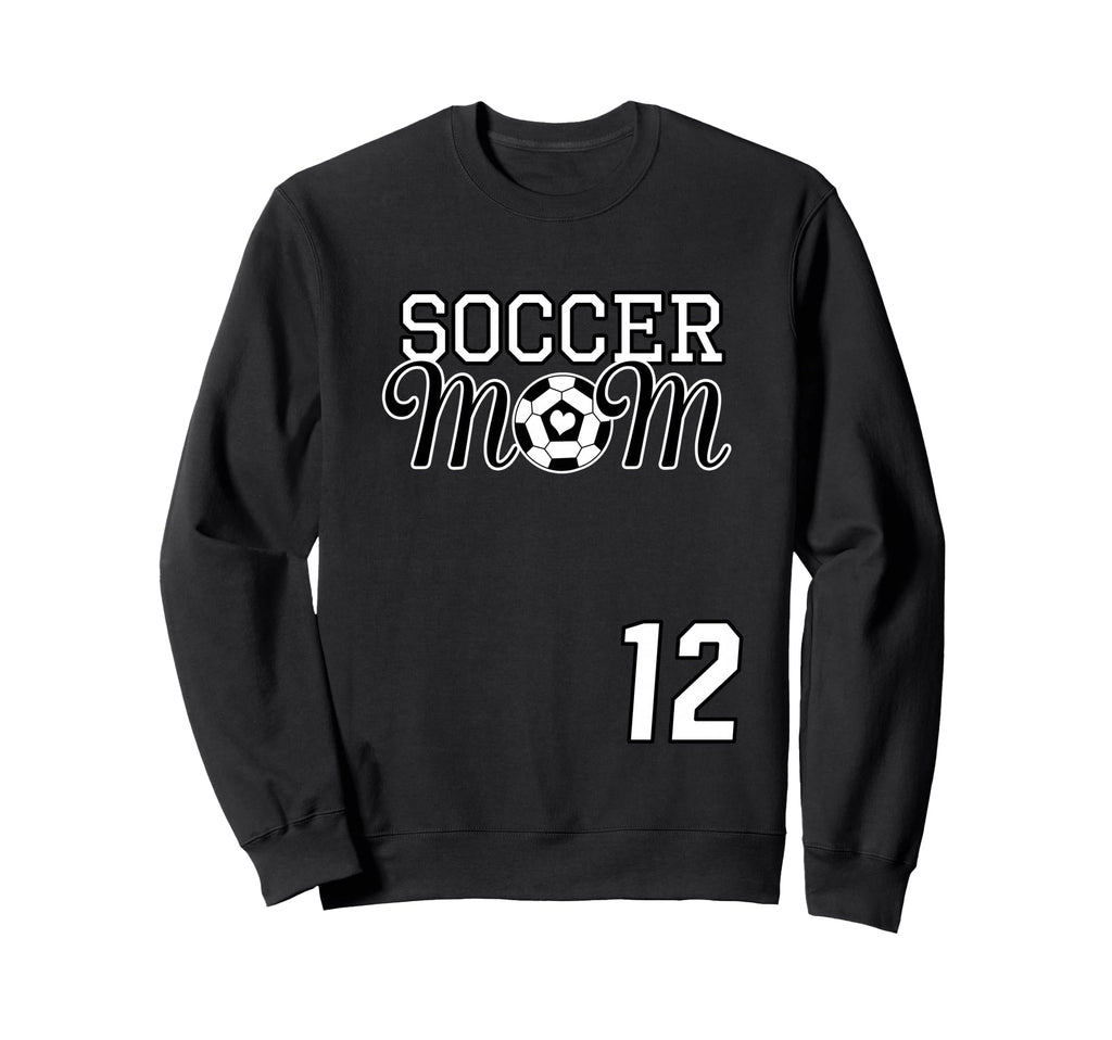 Number 12 Soccer Mom Mothers Day 12 Sweatshirt - Unique Graphic Unisex