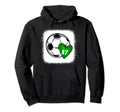 Womens Custom Soccer Mom Number 87 Heart Mom Hoodie - Graphic Print Unisex