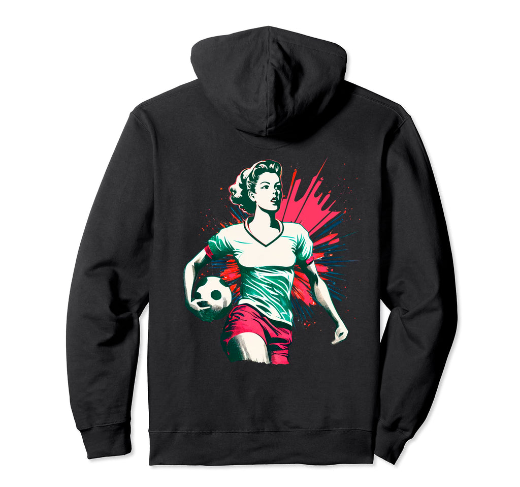 Womens Soccer Player Ball Hoodie - Unique Graphic Unisex