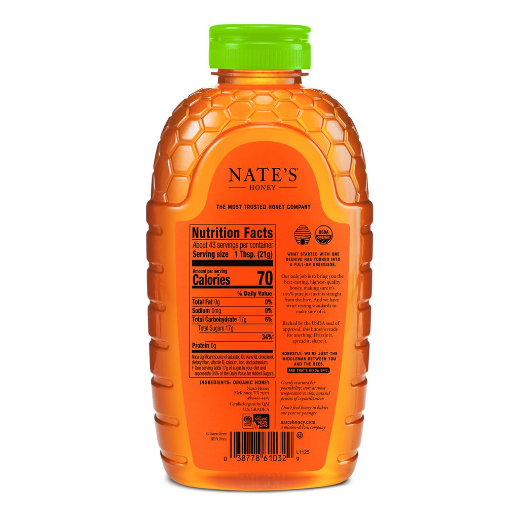 Nature Nate's Raw & Unfiltered Honey, 6-32 oz