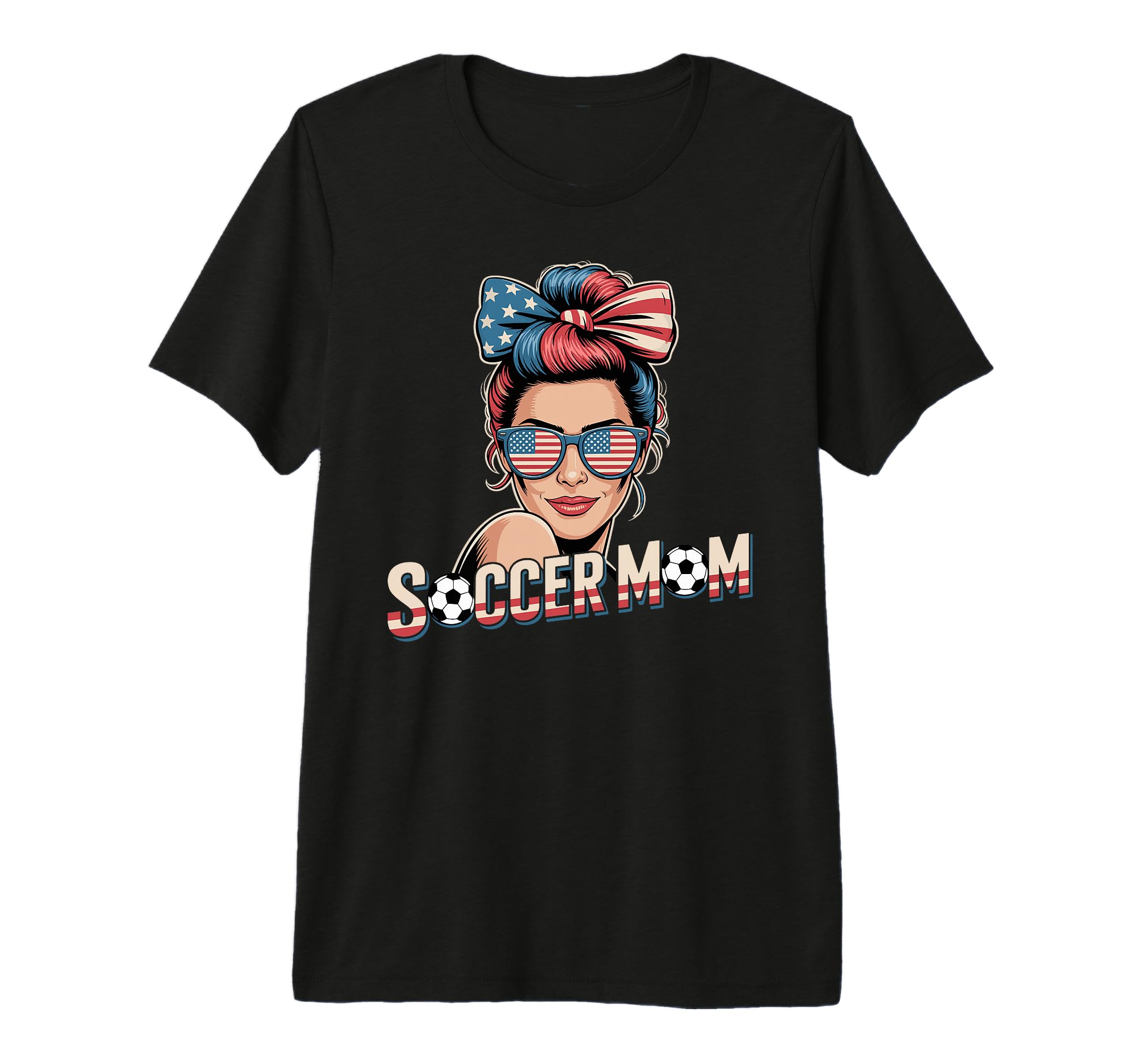 Patriotic Soccer Mom American Flag T-Shirt - Novelty Apparel Men Women