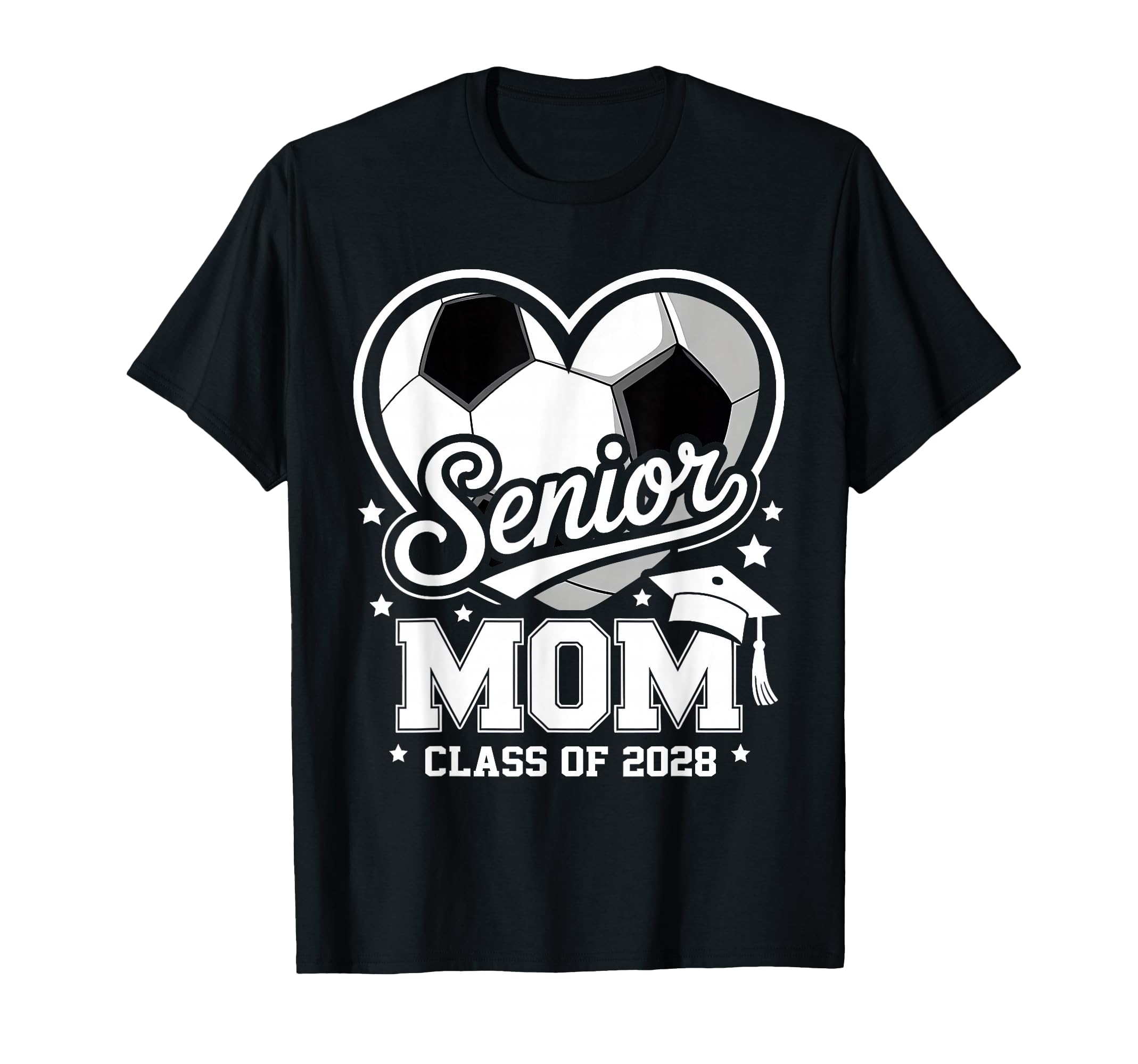 Proud Senior Mom Class 2028 Soccer T-Shirt - Minimalist Print Unisex