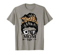 Mom Life Messy Bun Hair Funny Soccer T-Shirt - Custom Art Print for Adults
