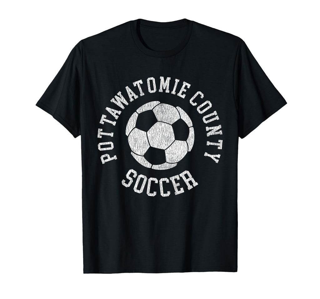 Pottawatomie County Soccer Distressed T-Shirt - Fun Novelty Design Unisex