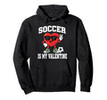 Soccer Valentine Valentines Hearts Hoodie - Streetwear Style for Adults