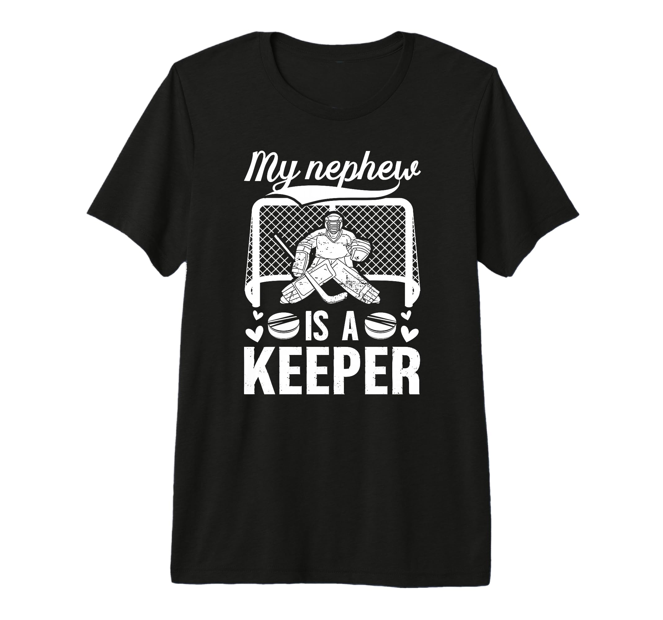 My Nephew Hockey Keeper Aunt Hockey T-Shirt - Minimalist Print for Adults
