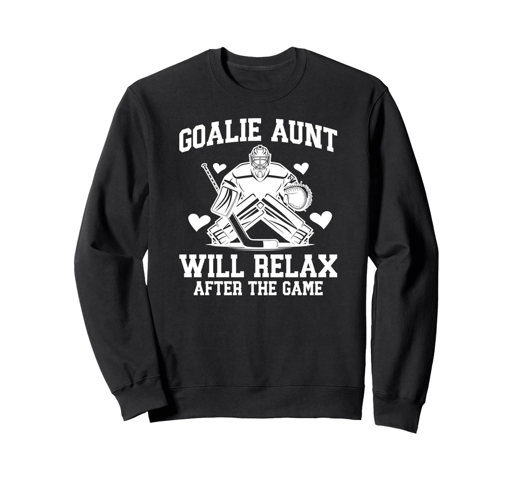 Funny Hockey Goalie Aunt Ice Hockey Sweatshirt - Aesthetic Graphic Unisex