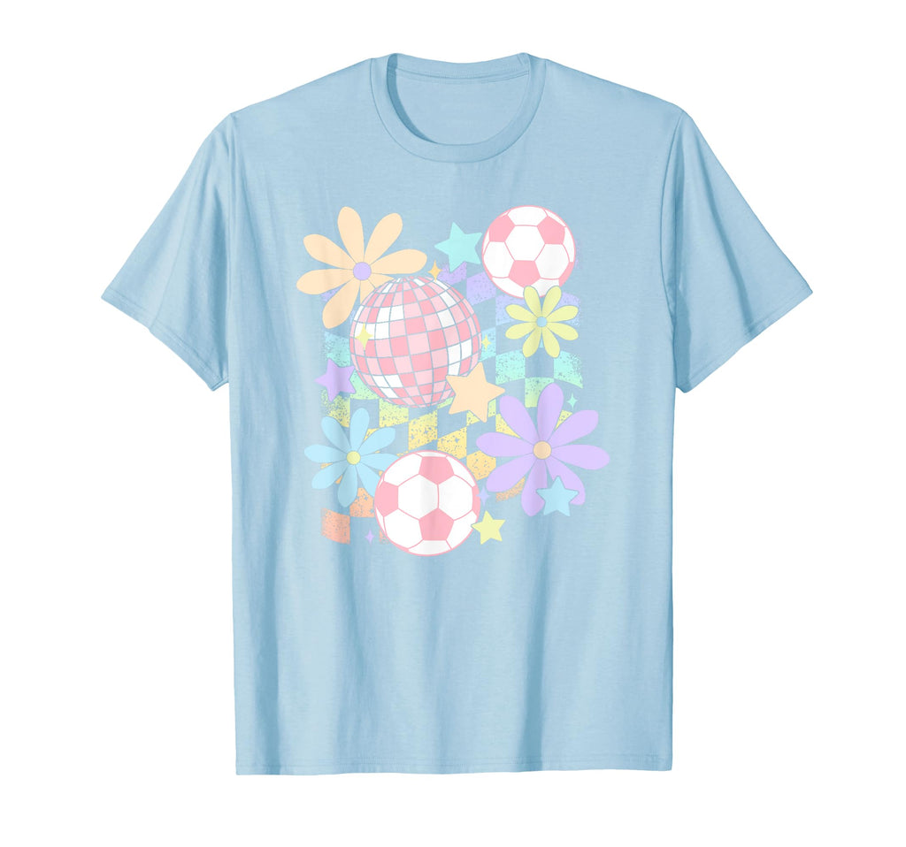 Trendy Sparkle Soccer Disco Vinatge Big T-Shirt - Unique Graphic Men Women