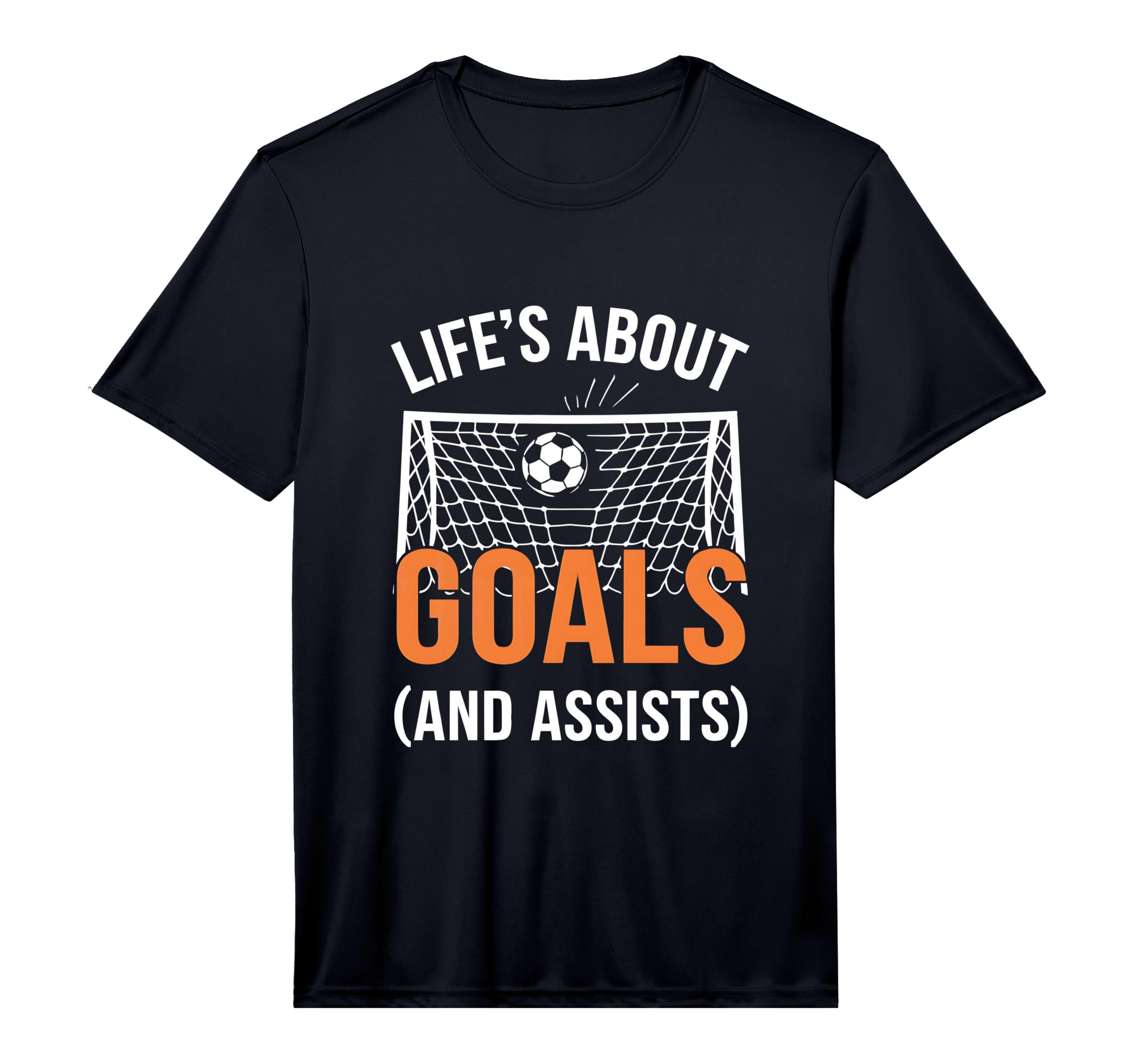 Lifes About Goals And Assists Soccer T-Shirt - Minimalist Print for Adults
