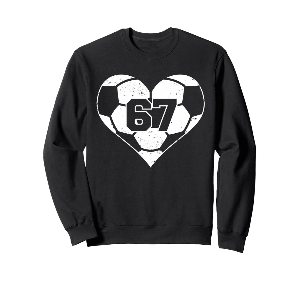 Soccer Heart Number 67 Jersey Sports Sweatshirt - Custom Art Print Unisex