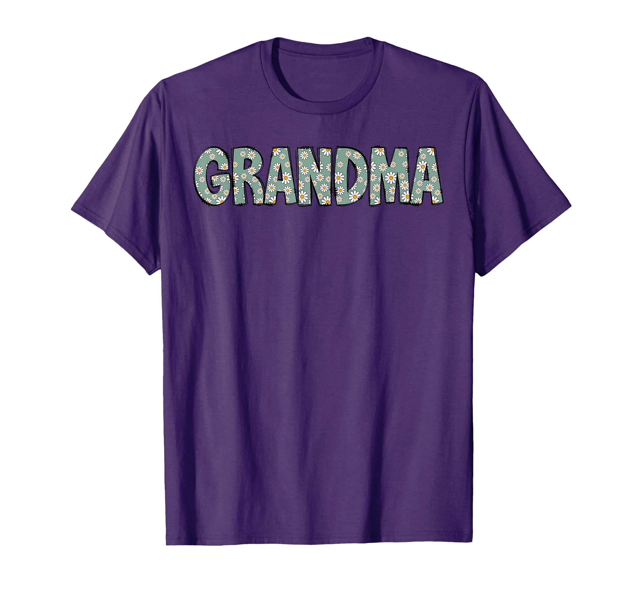 Grandma Colorful Flowers Groovy Daisy T-Shirt - Graphic Print for Adults